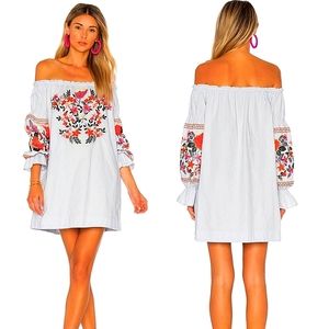 Free People "Fleur Du Jour" Embroidered Mini Dress Size Small